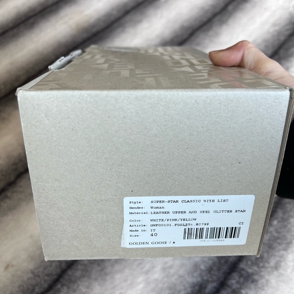 Golden Goose Superstar Classic Leather Glitter Star White Pink Yellow Sneakers - Picture 16 of 16